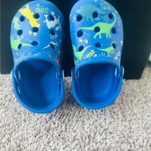 Kids Blue Dinosaur Clogs